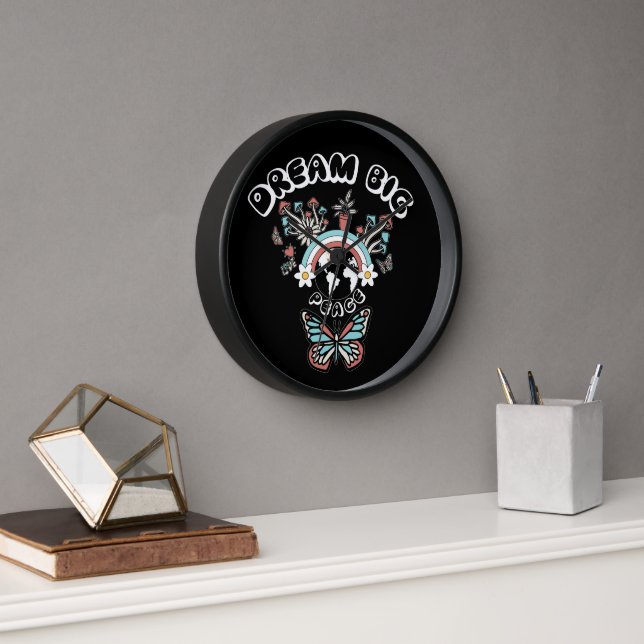 Reloj Mariposas y hongos Sueño Gran inspo positivo (Oficina)