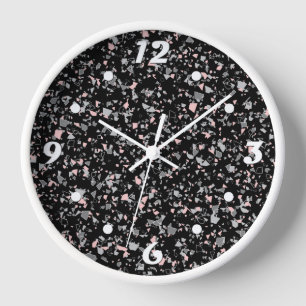 Reloj Mármol chips piedras formas piezas abstractas text