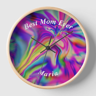 Reloj Mármol Colorido Abstracto y Líquido Hermoso
