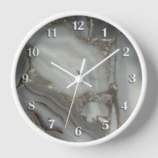 Reloj Mármol gris con vena de oro