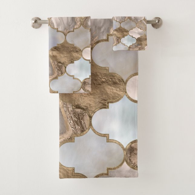 Reloj marroquí Mármol blanco y oro (In situ)