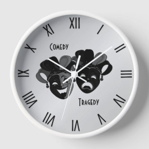 Reloj Máscaras de teatro de comedia y tragedia