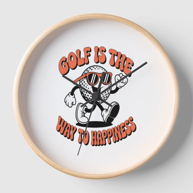 Reloj Mascota de bolas de golf alegre (Anverso)