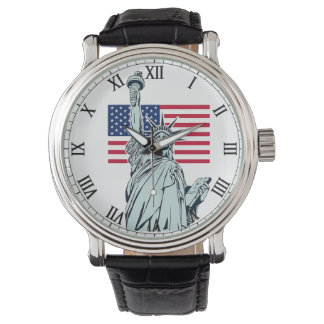 Reloj masculino con bandera de los Estados Unidos 