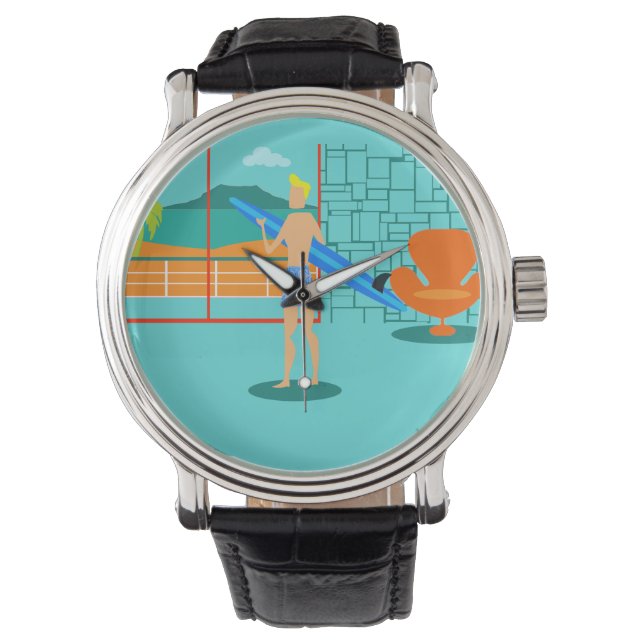 Reloj masculino de Retro Surfer Dude (Anverso)