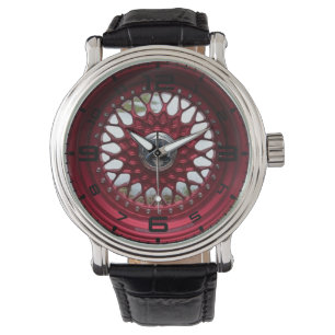 Reloj masculino de ruedas de malla roja
