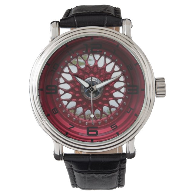 Reloj masculino de ruedas de malla roja (Anverso)