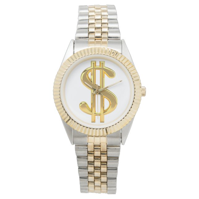 Reloj masculino del Rótulo del dólar dorado (Anverso)