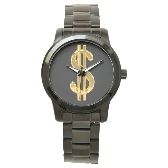 Reloj masculino del Rótulo del dólar dorado (Anverso)