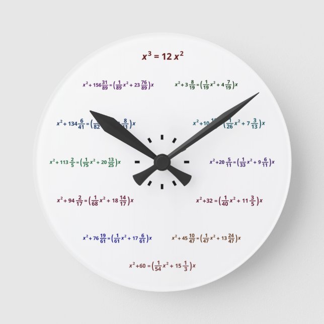 Reloj matemático (AM-PM-Minutes) (Anverso)
