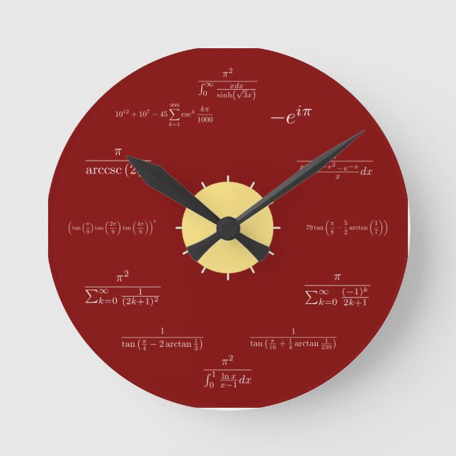 Reloj matemático (fondo rojo) (Anverso)