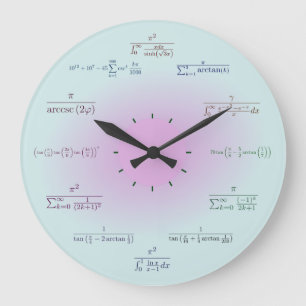 Reloj matemático (gradiente verde-violeta)