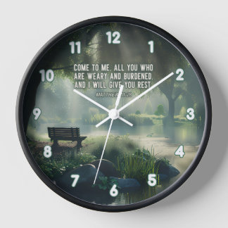 Reloj Mateo 11:28 Ven a mí verso de la Biblia