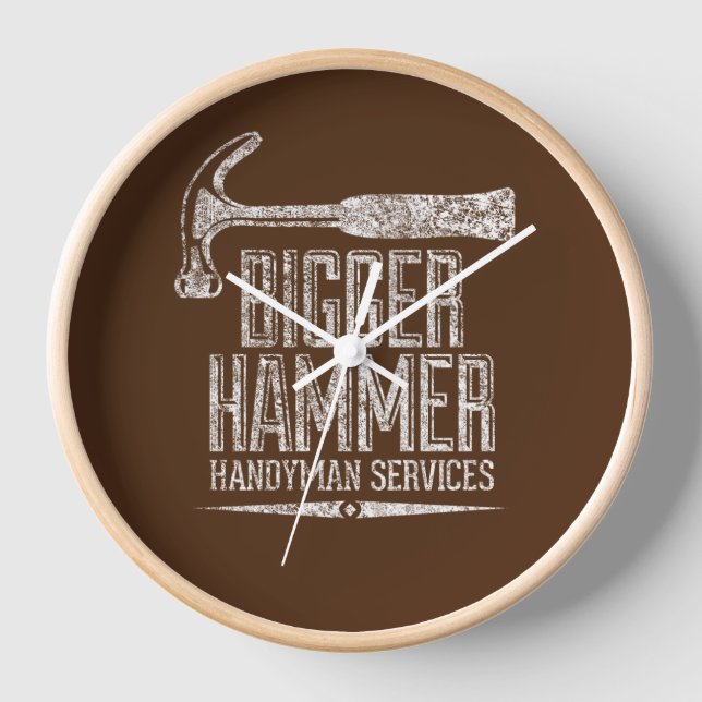 Reloj Mayores Servicios De Mano De Martillo Blanco Gfx B (Anverso)