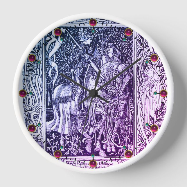 Reloj MEDIEVAL LEGENDS Lady And Knight Horseback Floral (Anverso)