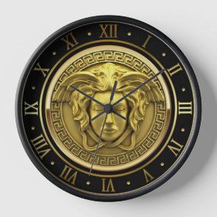 Reloj Medusa de oro Gorgona Llave Griega Numeral Romano