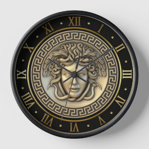 Reloj Medusa Dorada Gorgona Llave Griega Numeral Romano