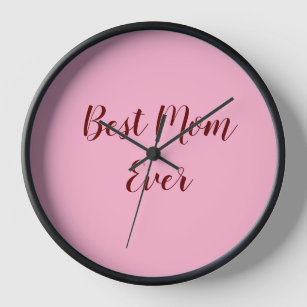 Reloj Mejor día de madre roja rosa, mejor regalo de mamá