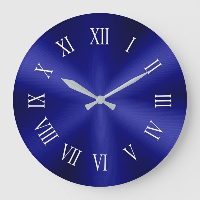 Reloj metálico azul de la marina con números roman (Anverso)