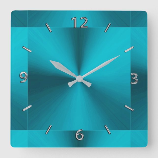 Reloj metálico azul turquesa verde (Anverso)