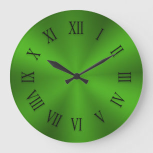 Reloj metálico verde limón brillante con números r
