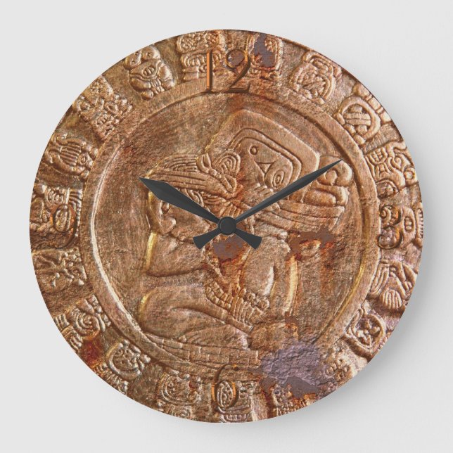 Reloj Metalizado azteca maya tallado de historia d (Anverso)