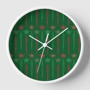 Reloj Mid Mod Icicles Green Wood Fraude Clock