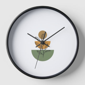 Reloj Minimalist Boho Botanical Line Art - Earthy Geomet