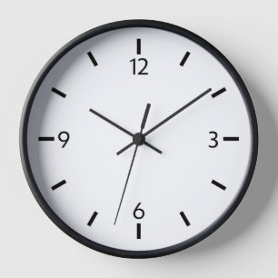 Reloj minimalista de pared moderna en blanco y neg