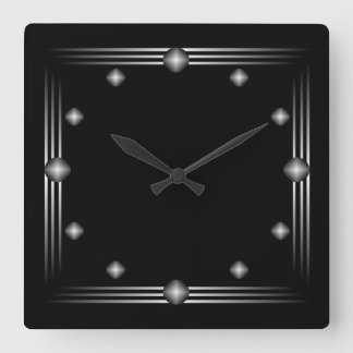 Reloj minimalista negro y plateado de pared