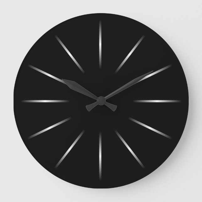 Reloj minimalista negro y plateado de pared (Anverso)