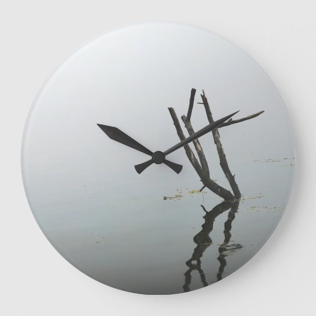 Reloj mínimo en blanco y negro para la sala de est (Anverso)