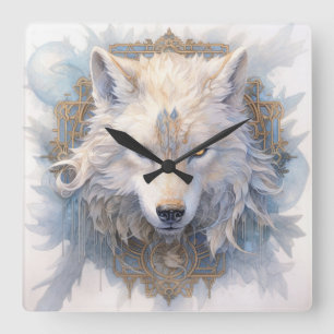 Reloj místico de pared del lobo