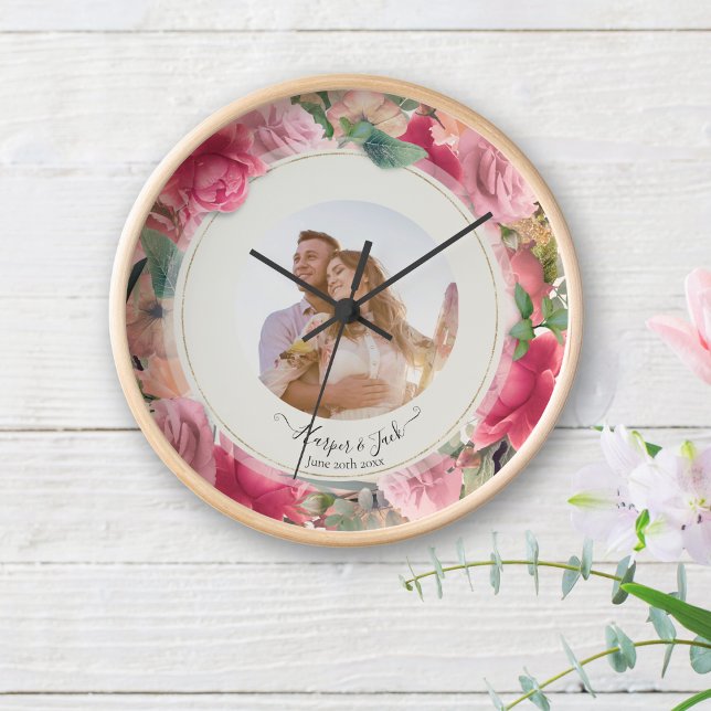 Reloj Moda Boda de rosas rosadas de Rubor floral románti (Subido por el creador)
