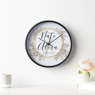 Reloj Moda Boda floral moderno personalizado