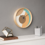 Reloj Moda Resumen Círculos Geométricos Patrón de arte m<br><div class="desc">Hermosa marfil contemporáneo blanquecino, café beige, canela de caramelo, naranja de albaricoque claro y círculos redondos de color marrón en un fondo verde verde azulado de azoar marino. Diseño ornado, elegante, elegante y ecléctico para la elegante moda artística, la diva de la moda artística, el popular hilo de moda, el...</div>