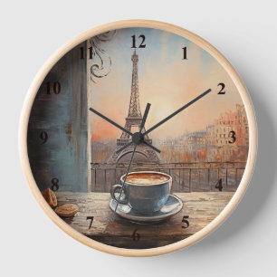 Reloj Moda Torre Eiffel Café Café Chalkboard París