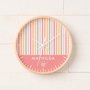 Reloj Moderna habitación infantil a rayas