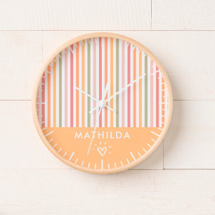 Reloj Moderna habitación infantil a rayas