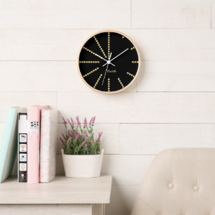 Reloj Moderno color dorado negro nombre hogar oficina ha