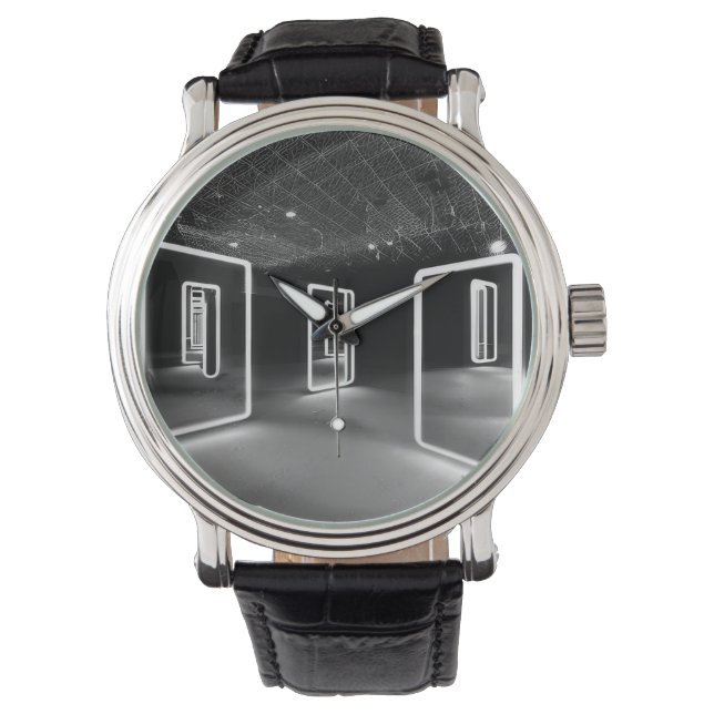 Reloj moderno con espejos. (Anverso)
