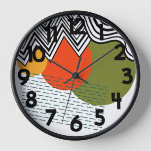 Reloj Moderno de mediados de siglo abstracto 