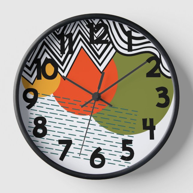 Reloj Moderno de mediados de siglo abstracto  (Anverso)