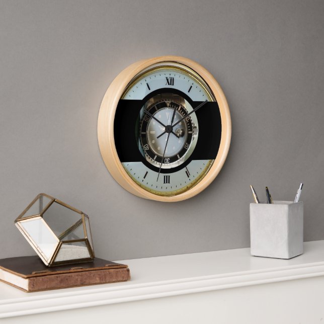 reloj moderno de oro blanco y negro (Oficina)