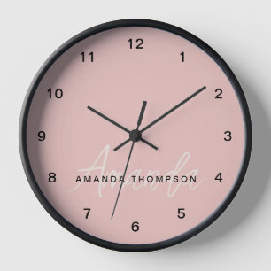 Reloj Moderno Elegante Personalizado Con Monograma Nombr