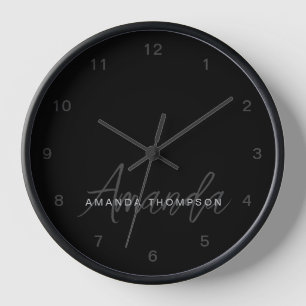 Reloj Moderno Elegante Personalizado Con Monograma Nombr