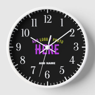 RELOJ MODERNO ESTILIZADO PERSONALIZABLE NEGRO MARCADO VE