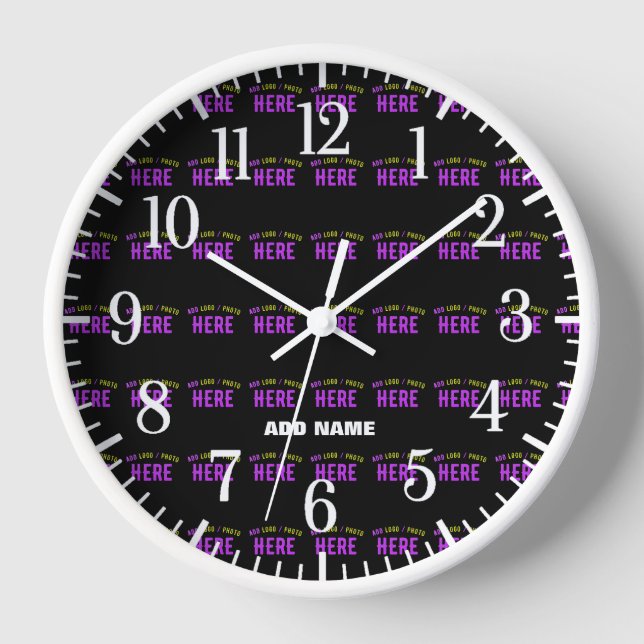RELOJ MODERNO ESTILIZADO PERSONALIZABLE NEGRO VERIFICADO (Anverso)