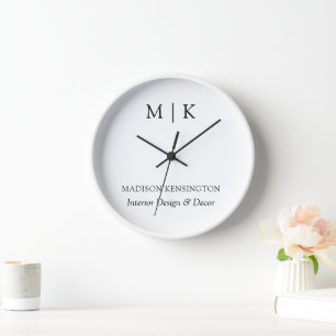 Reloj Moderno Monograma Minimalista o Agregar logotipo c