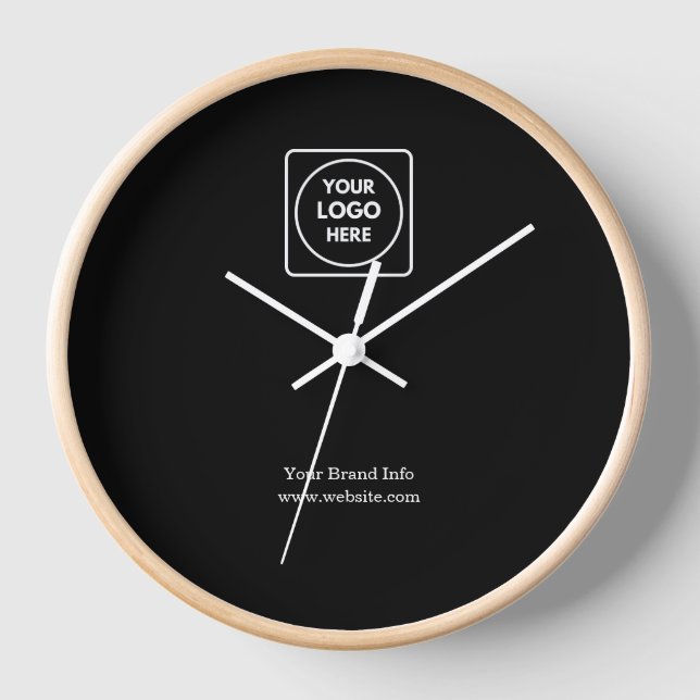 Reloj moderno negro | Personalizado profesional (Anverso)